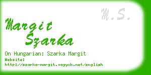 margit szarka business card